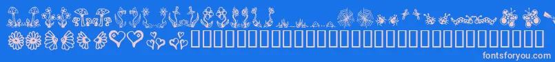 フォントGardd – ピンクの文字、青い背景