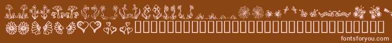 Czcionka Gardd – różowe czcionki na brązowym tle