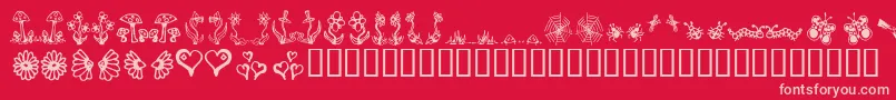 Gardd-fontti – vaaleanpunaiset fontit punaisella taustalla