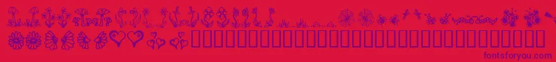 Czcionka Gardd – fioletowe czcionki na czerwonym tle