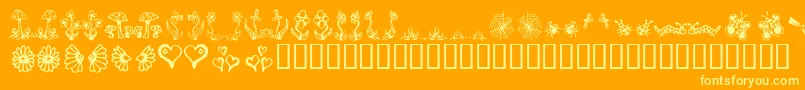 Gardd-fontti – keltaiset fontit oranssilla taustalla