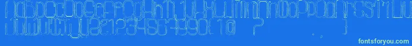 LaGrosseCochonneDefaced Font – Green Fonts on Blue Background