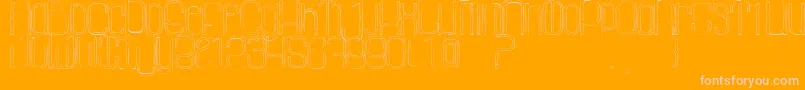 LaGrosseCochonneDefaced-Schriftart – Rosa Schriften auf orangefarbenem Hintergrund