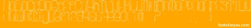 LaGrosseCochonneDefaced-Schriftart – Weiße Schriften auf orangefarbenem Hintergrund