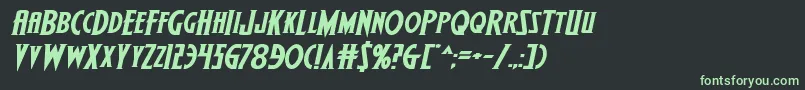 フォントWolfsbane2iiexpandital – 黒い背景に緑の文字
