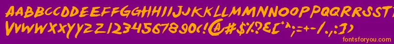 Yellowjacket Font – Orange Fonts on Purple Background