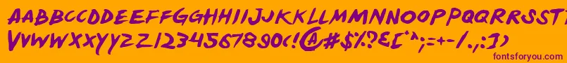 Yellowjacket Font – Purple Fonts on Orange Background