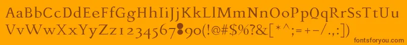 Police Phaedrus – polices brunes sur fond orange