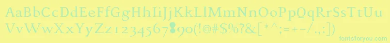 Phaedrus-Schriftart – Grüne Schriften auf gelbem Hintergrund