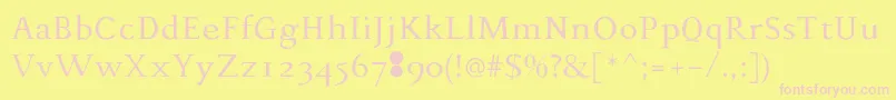 Phaedrus-Schriftart – Rosa Schriften auf gelbem Hintergrund