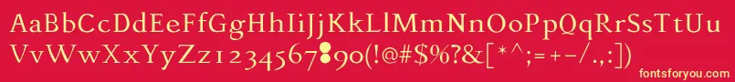 Phaedrus-Schriftart – Gelbe Schriften auf rotem Hintergrund