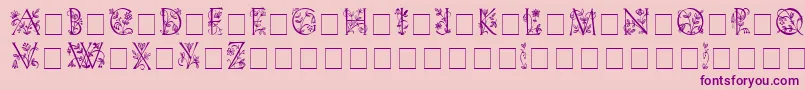 FleurdisplaycapsssiMedium-Schriftart – Violette Schriften auf rosa Hintergrund