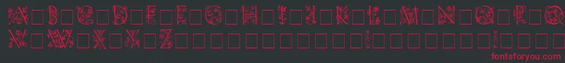 FleurdisplaycapsssiMedium-Schriftart – Rote Schriften auf schwarzem Hintergrund