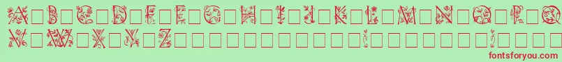 Шрифт FleurdisplaycapsssiMedium – красные шрифты на зелёном фоне