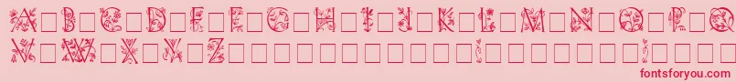 フォントFleurdisplaycapsssiMedium – ピンクの背景に赤い文字