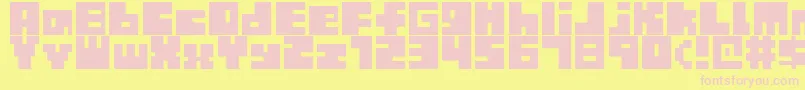 Шрифт TinyBoxBlackbita8 – розовые шрифты на жёлтом фоне