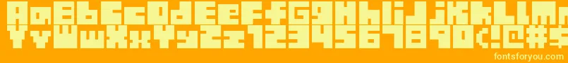 TinyBoxBlackbita8 Font – Yellow Fonts on Orange Background