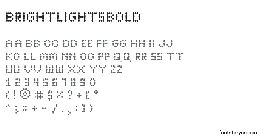 BrightLightsBold font – alphabet, numbers, special characters