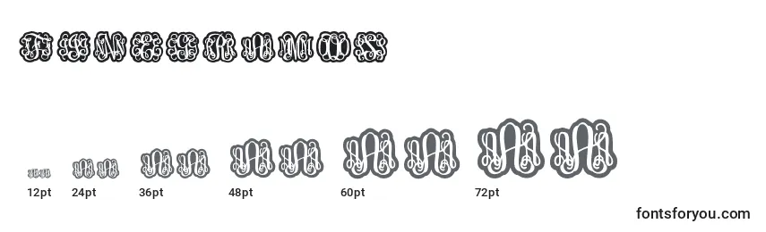 Размеры шрифта Finegramos