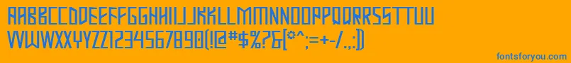 フォントMastod – オレンジの背景に青い文字