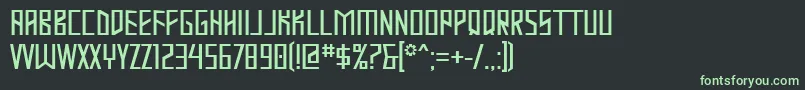 Mastod Font – Green Fonts on Black Background