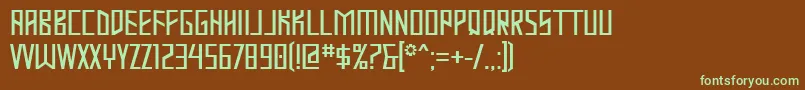 Mastod Font – Green Fonts on Brown Background