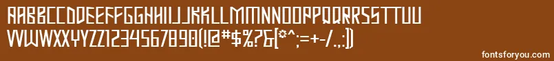 Mastod Font – White Fonts on Brown Background
