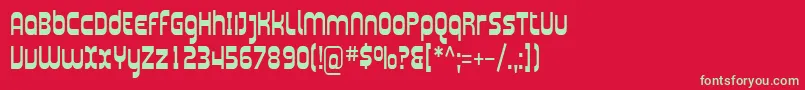 Sfplasmaticacond Font – Green Fonts on Red Background