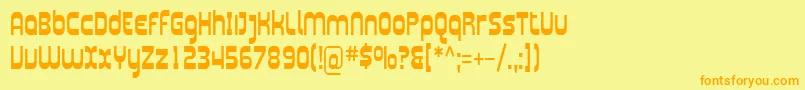 Sfplasmaticacond Font – Orange Fonts on Yellow Background