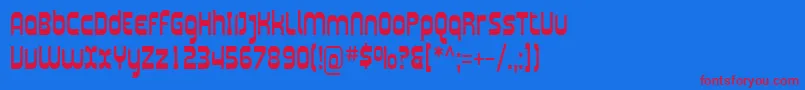 Sfplasmaticacond Font – Red Fonts on Blue Background