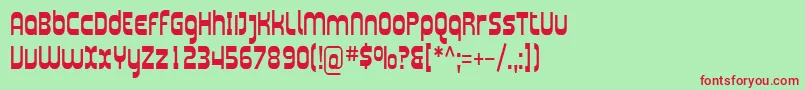 Sfplasmaticacond Font – Red Fonts on Green Background