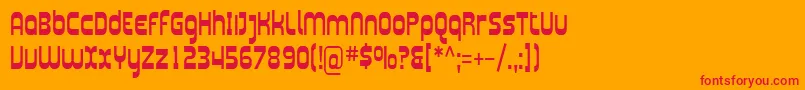 Sfplasmaticacond Font – Red Fonts on Orange Background