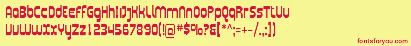 Sfplasmaticacond Font – Red Fonts on Yellow Background