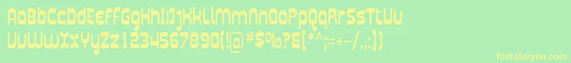 Sfplasmaticacond Font – Yellow Fonts on Green Background