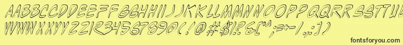 WyldStallynsShadow Font – Black Fonts on Yellow Background