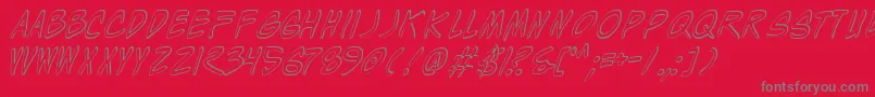 WyldStallynsShadow-Schriftart – Graue Schriften auf rotem Hintergrund