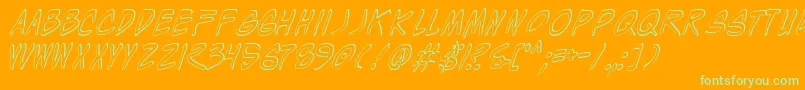 WyldStallynsShadow Font – Green Fonts on Orange Background