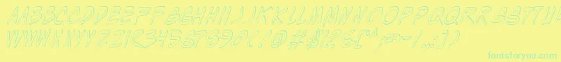 WyldStallynsShadow Font – Green Fonts on Yellow Background