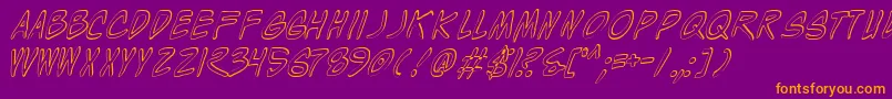 WyldStallynsShadow Font – Orange Fonts on Purple Background