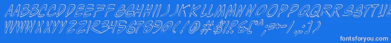 WyldStallynsShadow Font – Pink Fonts on Blue Background