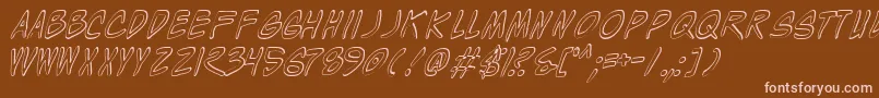 WyldStallynsShadow Font – Pink Fonts on Brown Background
