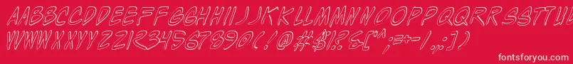 WyldStallynsShadow Font – Pink Fonts on Red Background