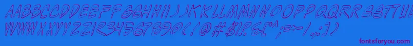 WyldStallynsShadow Font – Purple Fonts on Blue Background