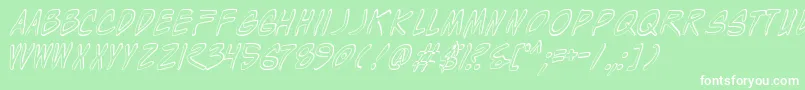 WyldStallynsShadow Font – White Fonts on Green Background