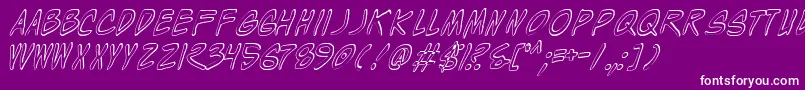 Więcej informacji o czcionce WyldStallynsShadow Czcionka WyldStallynsShadow – białe czcionki na fioletowym tle