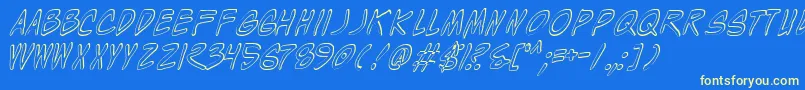 WyldStallynsShadow Font – Yellow Fonts on Blue Background