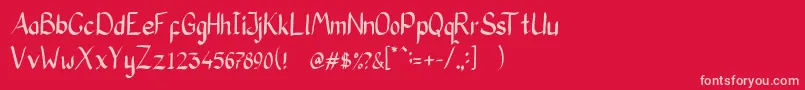フォントCoolkasHwMedium – 赤い背景にピンクのフォント