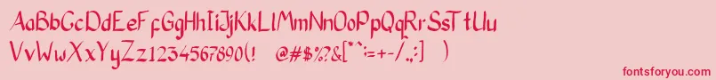 CoolkasHwMedium-Schriftart – Rote Schriften auf rosa Hintergrund