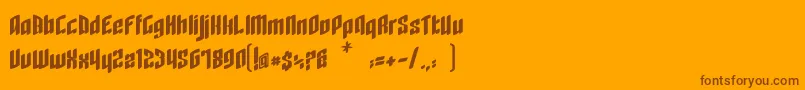RagequitBoldEasternblockV1.2 Font – Brown Fonts on Orange Background