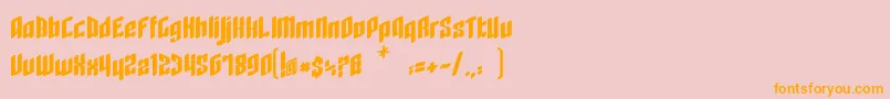 RagequitBoldEasternblockV1.2-Schriftart – Orangefarbene Schriften auf rosa Hintergrund